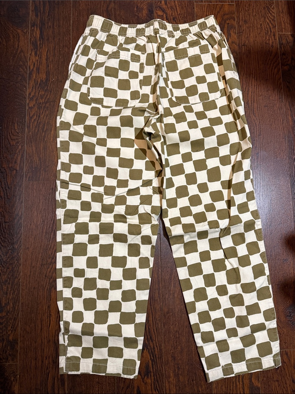 Urban Outfitters Olive and Cream Checkerboard mens pants size Large - Picture 4 of 11